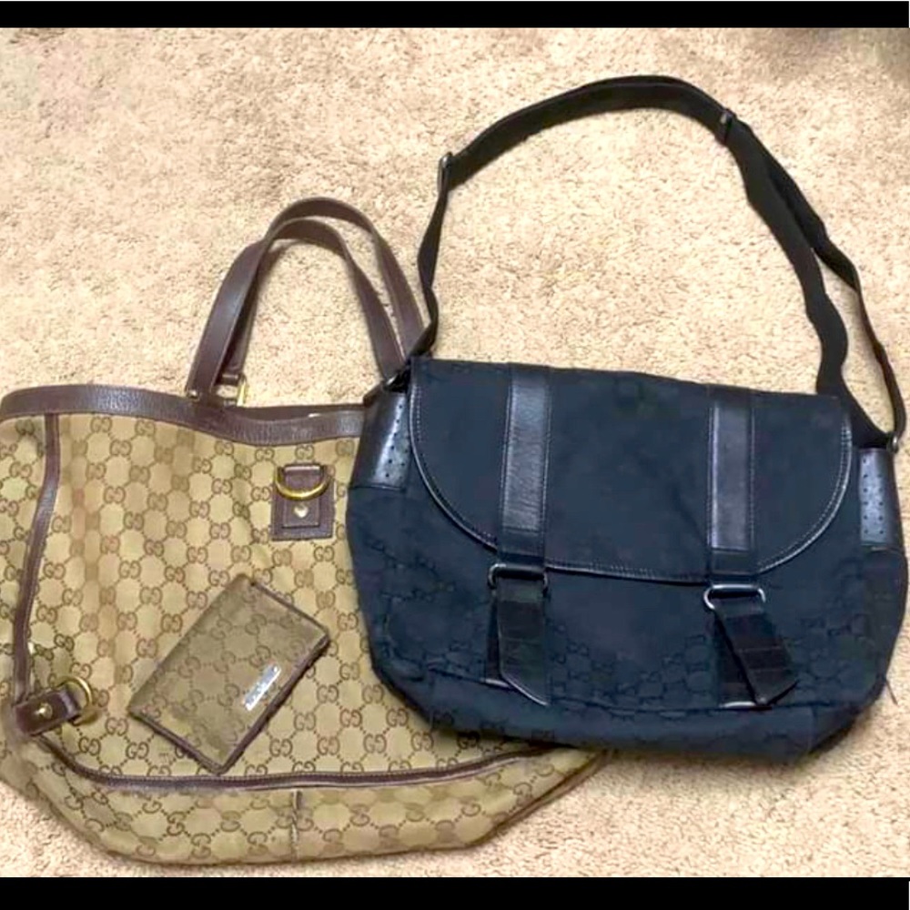 Authentic Gucci-Lot of 2 Authentic Bags shows wear